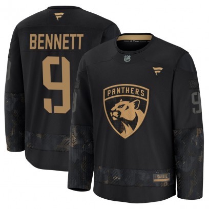 Men's Premium Florida Panthers Sam Bennett Fanatics 2024 Military Appreciation Practice Jersey - Black