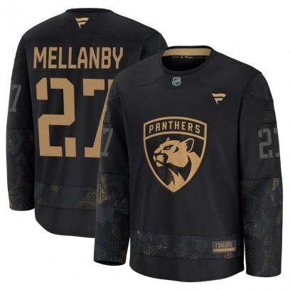 Men's Premium Florida Panthers Scott Mellanby Fanatics 2024 Military Appreciation Practice Jersey - Black