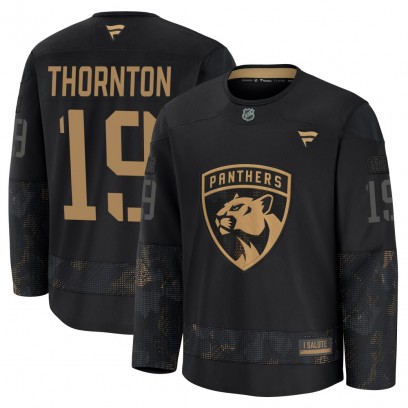 Men's Premium Florida Panthers Joe Thornton Fanatics 2024 Military Appreciation Practice Jersey - Black