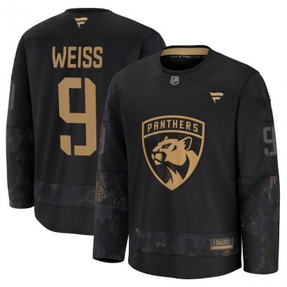 Men's Premium Florida Panthers Stephen Weiss Fanatics 2024 Military Appreciation Practice Jersey - Black