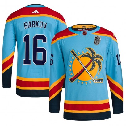 Youth Authentic Florida Panthers Aleksander Barkov Adidas Reverse Retro 2.0 2024 Stanley Cup Final Jersey - Light Blue