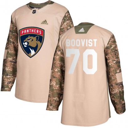 Men's Authentic Florida Panthers Jesper Boqvist Adidas Veterans Day Practice Jersey - Camo