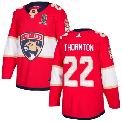 Men's Authentic Florida Panthers Shawn Thornton Adidas Home 2024 Stanley Cup Champions Jersey - Red