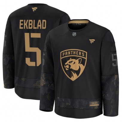 Youth Premium Florida Panthers Aaron Ekblad Fanatics 2024 Military Appreciation Practice Jersey - Black