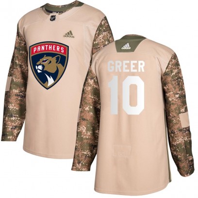 Youth Authentic Florida Panthers A.J. Greer Adidas Veterans Day Practice Jersey - Camo