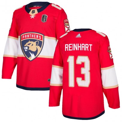 Men's Authentic Florida Panthers Sam Reinhart Adidas Home 2024 Stanley Cup Final Jersey - Red